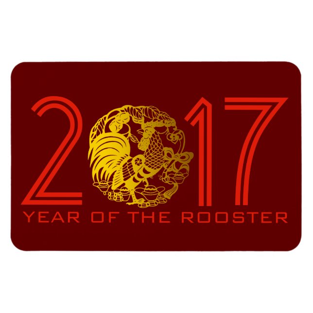 Zeitschrift "Chinesisches Paperschnitt Jahr 2017" Magnet (Horizontal)