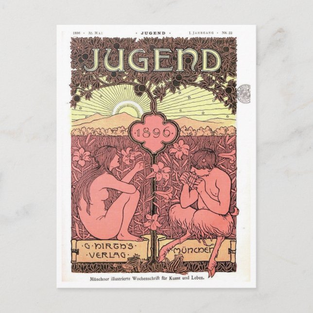 Zeitschrift Cover 1896 Vintag Style Postkarte (Vorderseite)