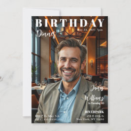Zeitschrift Cover Birthday Dinner Einladung