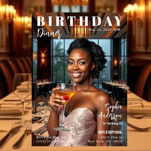 Zeitschrift Cover Birthday Dinner Einladung (Magazine Cover Birthday Dinner Invitation)