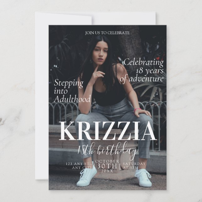 Zeitschrift Cover Birthday Einladungskarte Einladung (Vorderseite)