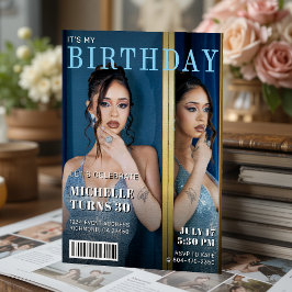 Zeitschrift Cover Foto Geburtstagsparty Einladung