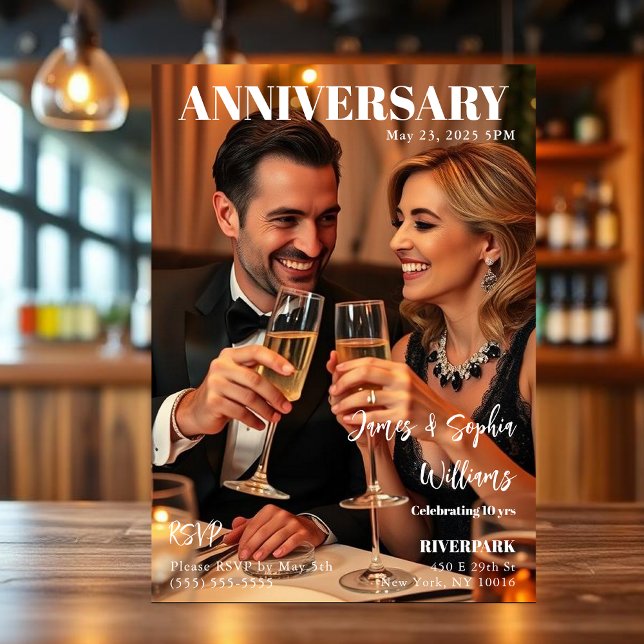 Zeitschrift Cover Jahrestag Einladung (Magazine Cover Anniversary Invitation)