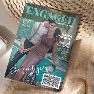 Zeitschrift Cover Save the Date Foto Ankündigung