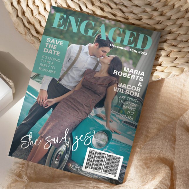 Zeitschrift Cover Save the Date Foto Ankündigung (Von Creator hochgeladen)