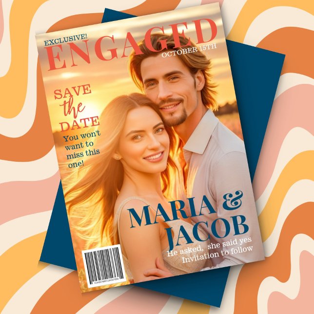 Zeitschrift Cover Save the Date Foto Ankündigung (Von Creator hochgeladen)