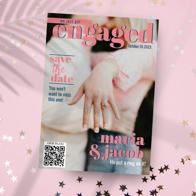 Zeitschrift Cover Save the Date Foto Ankündigung (Von Creator hochgeladen)