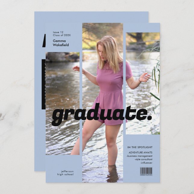 Zeitschrift Cover Simple & Modern Einladung (Vorne/Hinten)