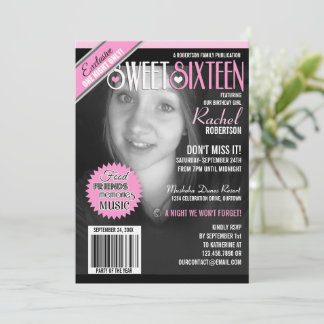 Zeitschrift Cover Sweet 16 Party Einladungen