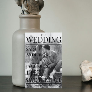 Zeitschrift Einmalige Zeitung Hochzeit retten Datu Einladung
