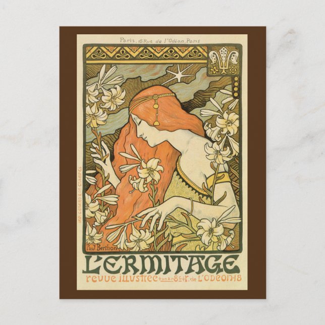 Zeitschrift Ermitage Art nouveau Postkarte (Vorderseite)