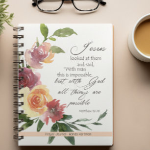 Zeitschrift "Floral Bible Verse Prayer" Notizbuch