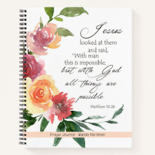 Zeitschrift "Floral Bible Verse Prayer" Notizbuch