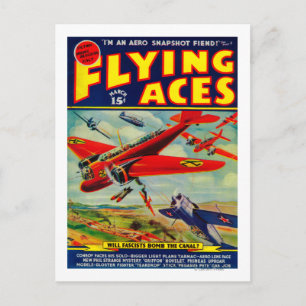 Zeitschrift Flying Aces Cover 3 Postkarte