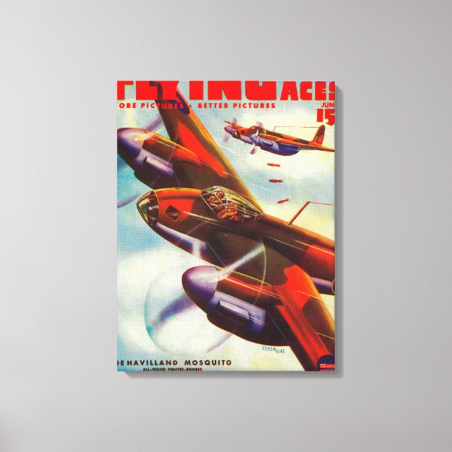 Zeitschrift Flying Aces Cover 4 Leinwanddruck (Vorderseite)