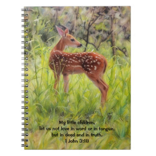 Zeitschrift "Little Deer Nature Art Bible Verse" Notizblock