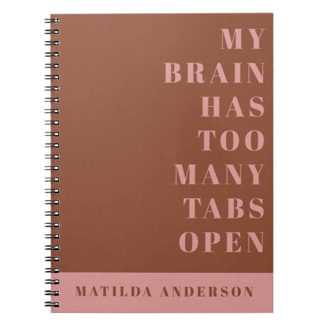 Zeitschrift mit minimaler grün-rosa Schrift Notizblock (Vorderseite)