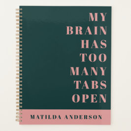 Zeitschrift mit minimaler grün-rosa Schrift Planer