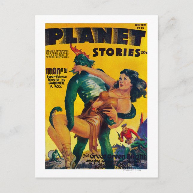Zeitschrift Planet Stories Cover 4 Postkarte (Vorderseite)