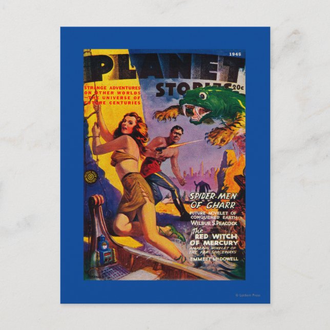 Zeitschrift Planet Stories deckt 5 ab Postkarte (Vorderseite)