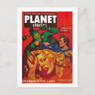 Zeitschrift Planet Stories deckt 7 ab Postkarte