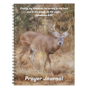 Zeitschrift "Strong Buck Deer Bible Verse" Notizblock