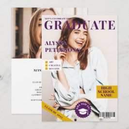 Zeitschrift Titelblatt 2 Fotos lila trendiger Absc Ankündigung