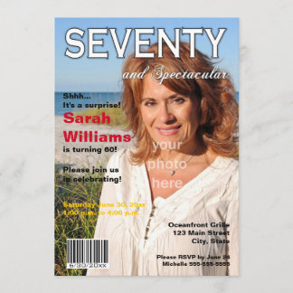 Zeitschrift über 70. Geburtstagsparty Einladung