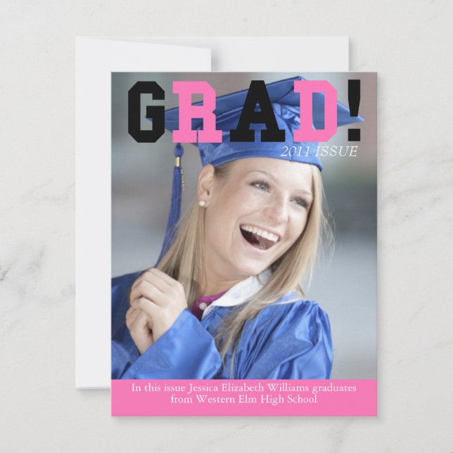 Zeitschriften-Art Einladung (Vorderseite)