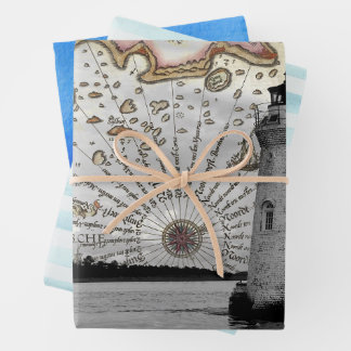 Zeitschriftenpapier für Nautic Junk Geschenkpapier Set