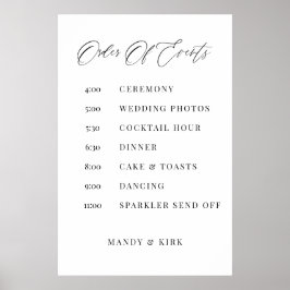 Zeitstrahl Hochzeitsschild Minimale Ereignisreihen Poster