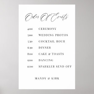 Zeitstrahl Hochzeitsschild Minimale Ereignisreihen Poster