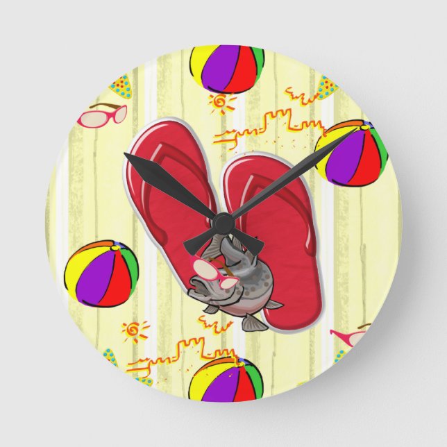 Zeituhr für Beach House Runde Wanduhr (Vorderseite)