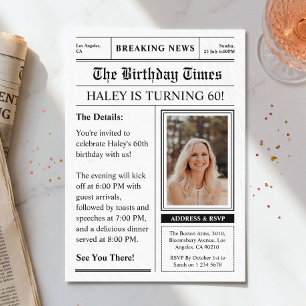 Zeitung 60. Geburtstag Funny Magazine Cover Foto Einladung