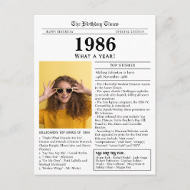 Zeitung als Partygeschenk von 1986  Postkarte