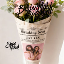 Zeitung Blume Wrap Foto Trauzeugin