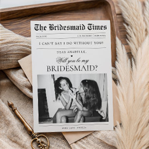 Zeitung Custom Foto Einzigartige Brautjungfer Vors Einladung
