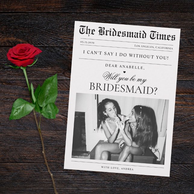 Zeitung Custom Foto Einzigartiger Vorschlag Brides Einladung (Von Creator hochgeladen)