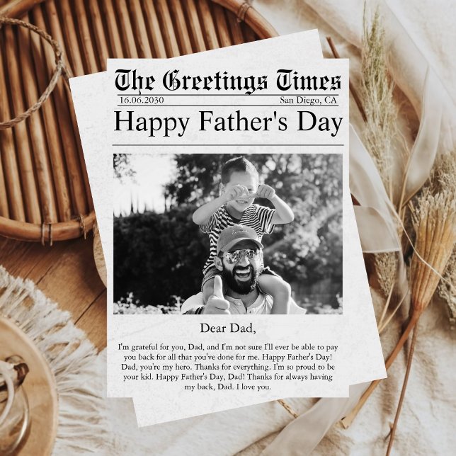 Zeitung Einzigartiger Spaß Foto Happy Vatertag Aut Karte (Von Creator hochgeladen)