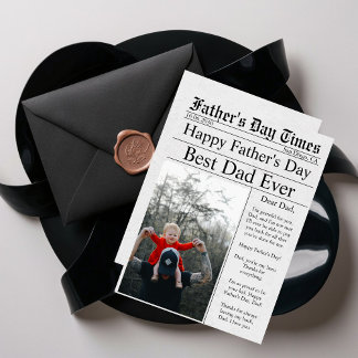 Zeitung Einzigartiger Spaß Foto Happy Vatertag Karte