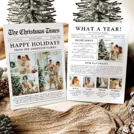 Zeitung Einzigartiger Spaß Was für ein Jahr Foto W Feiertagskarte