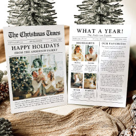 Zeitung Einzigartiger Spaß Was für ein Jahr Foto W Feiertagskarte