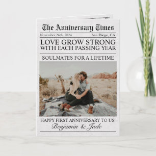 Zeitung Einzigartiges Foto Hochzeit Karte
