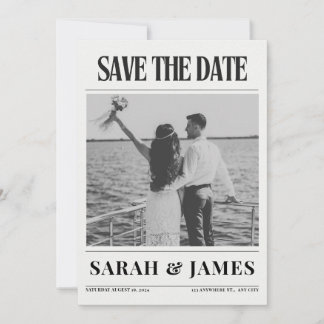Zeitung Einzigartiges Foto Hochzeit Save The Date