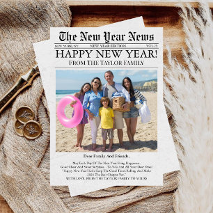 Zeitung Einzigartiges Spaß-Foto 2026 Frohes Neues Feiertagskarte