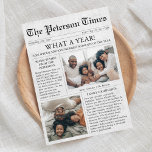 Zeitung Einzigartiges Weihnachtsfoto Collage Feiertagskarte<br><div class="desc">Die Personalisierte Weihnachtszeitung "Year in Review": What a Year! Sie suchen einen einzigartigen und unvergesslichen Weg, die Reise Ihrer Familie das ganze Jahr über mit den Lieben dieses Weihnachtsfest zu teilen? Bestellen Sie sich von den traditionellen Weihnachtskarten und nehmen Sie die Weihnachtszeitung "Year in Review" in Empfang. Es ist eine...</div>
