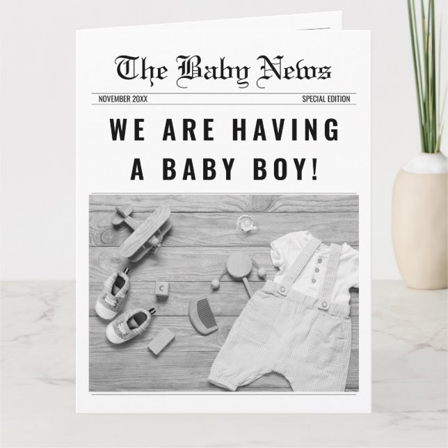 Zeitung Es ist eine Baby-Gender-Offenbarung Karte (Vorderseite)