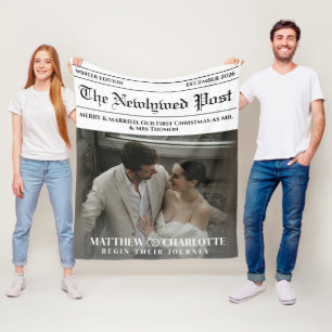 Zeitung Fröhlich und Verheiratet Foto Fleecedecke