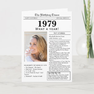 Zeitung-Geburtstagskarte 1979 Karte