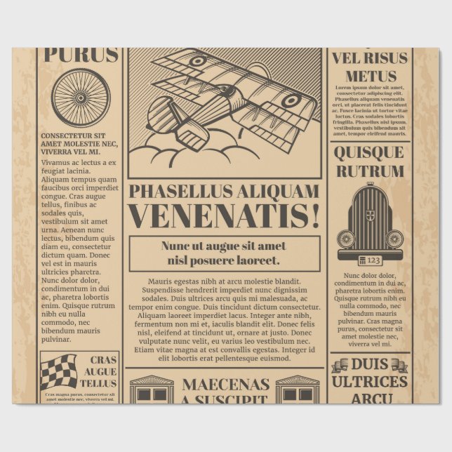 Zeitung Geschenkpapier (Flach)